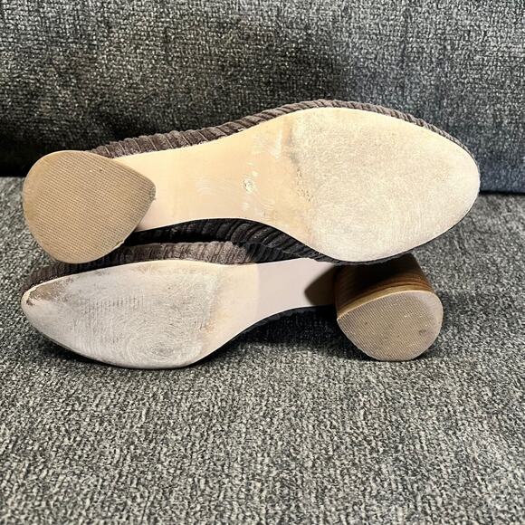 Sbicca Corduroy Ankle Boots Womens 7.5 Taupe Brown Side Zip Retro Groovy Hippie - Picture 9 of 12